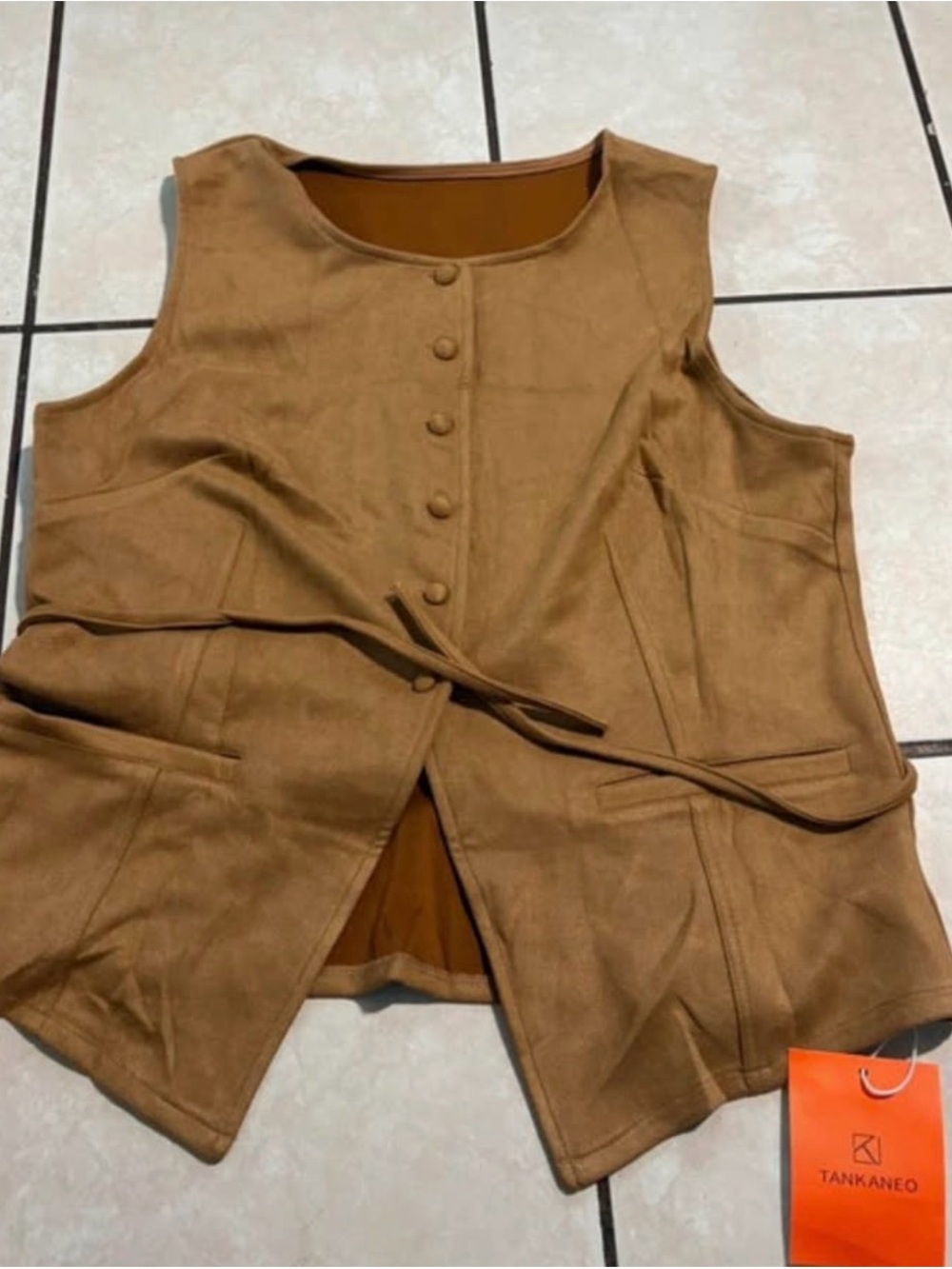 Women’s Brown Suede Vest